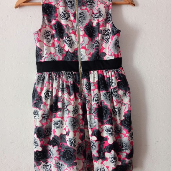 Juicy Couture GUC Girls Midi Dress Size 12 Black & Dark Pink - Picture 4 of 10